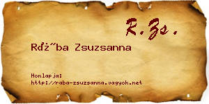 Rába Zsuzsanna névjegykártya